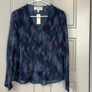 Anthropologie Multi colored blue Cloth and Stone soft flowing shirt